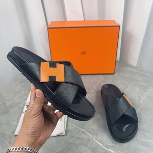 Men's Hermes Slipper -orange Black