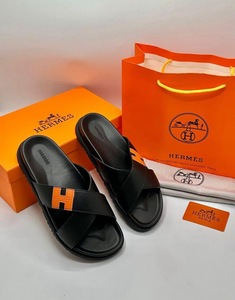 Men's Hermes Slipper -orange Black