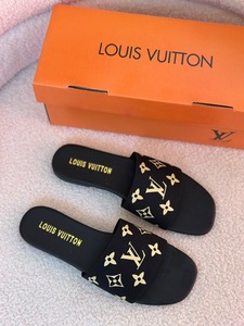 Black gold Louis Vuitton slipper