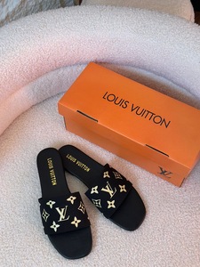 Black gold Louis Vuitton slipper