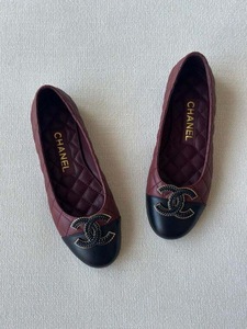 chanel Bordeaux bkack shoes