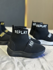 REPLAY SHOES kids- BLACK WHITE black FLOOR