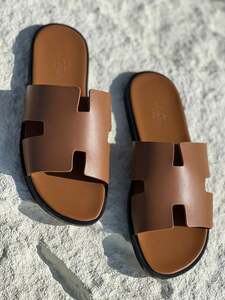 Men's Hermes Slipper -Brown
