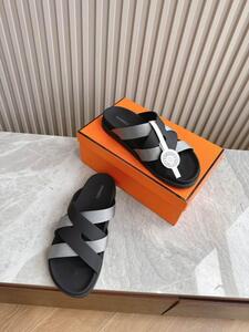 Slipper Hermes Black grey