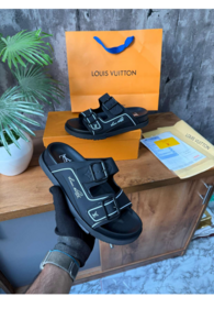 Men's Lv Slipper -Black