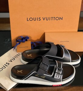 Men's Lv Slipper -Black grey