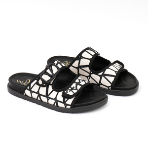 VELENTINO SLIPPER BLACK WHITE