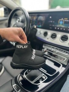 REPLAY SHOES kids- BLACK WHITE black FLOOR