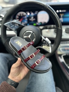 Zara burgundy slippers