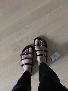 Zara black slippers